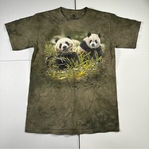 the mountain by liquid blue green tie dye panda short sleeve shirt animal nature
